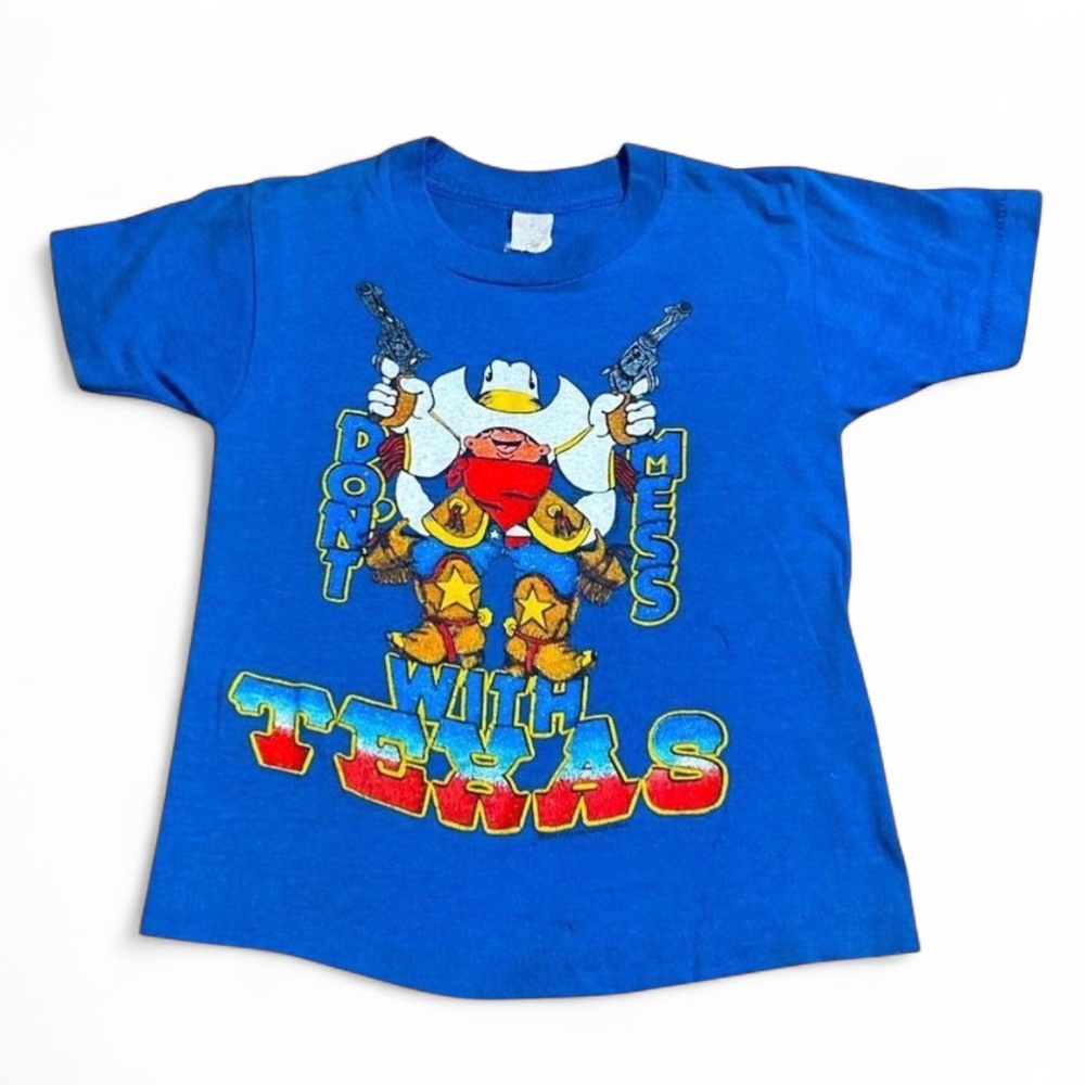 Vintage Kids' Blue Short Sleeve Texas Graphic Tee